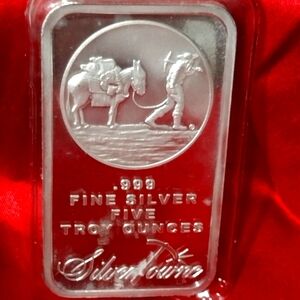 999🥈 Silver 5 Ounces Ignot from Silvertown NWT